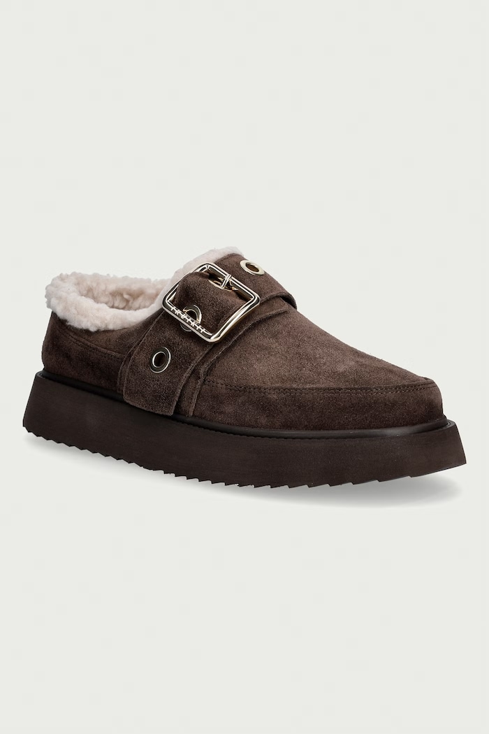 Inuikii капці жіночі замшеві Micro Buckle коричневий 1014.026.0041.152