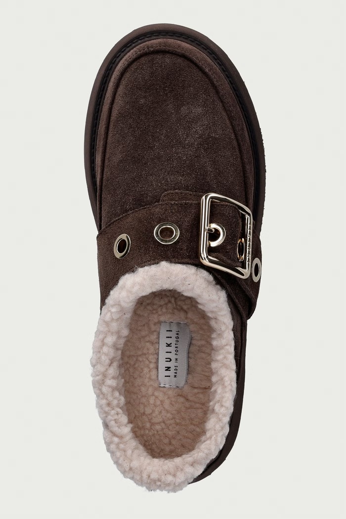 Inuikii капці жіночі замшеві Micro Buckle коричневий 1014.026.0041.152