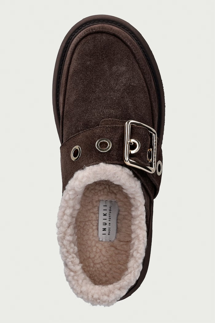 Inuikii капці жіночі замшеві Micro Buckle коричневий 1014.026.0041.152
