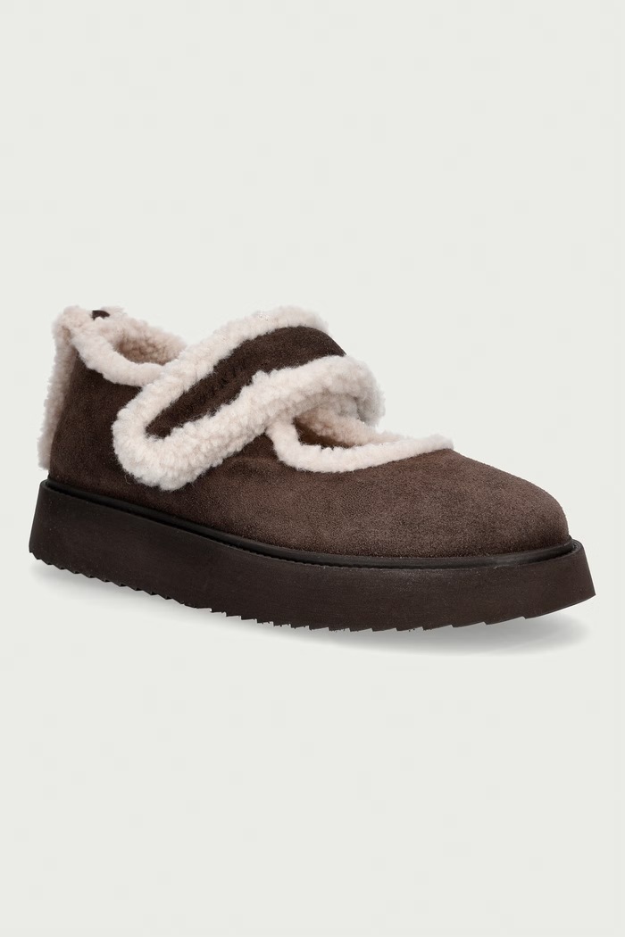 Inuikii baleriny zamszowe Shearling M.J. brązowy 1012.026.0031.152