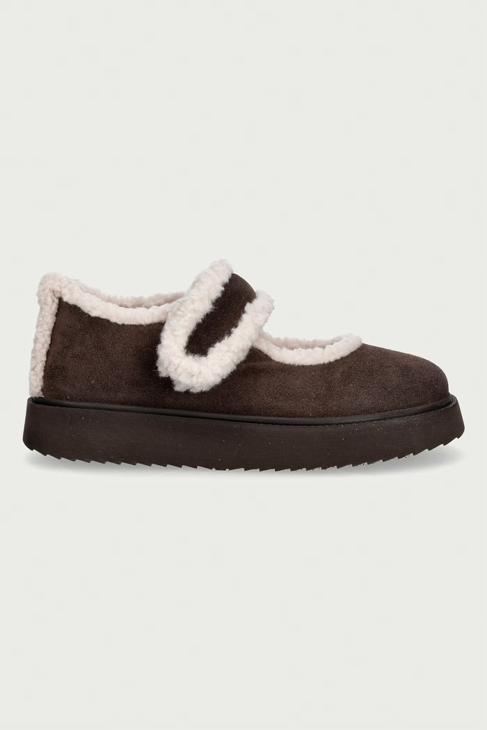 Inuikii baleriny zamszowe Shearling M.J. 1012.026.0031.152 brązowy AW26