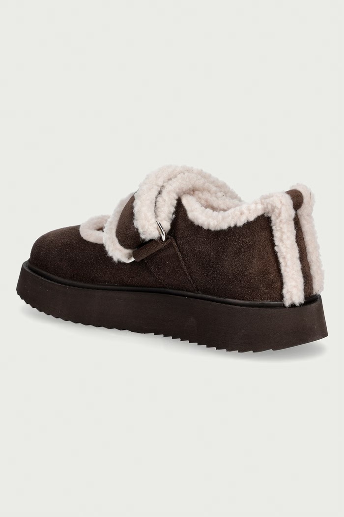 Obuwie Inuikii baleriny zamszowe Shearling M.J. 1012.026.0031.152 brązowy