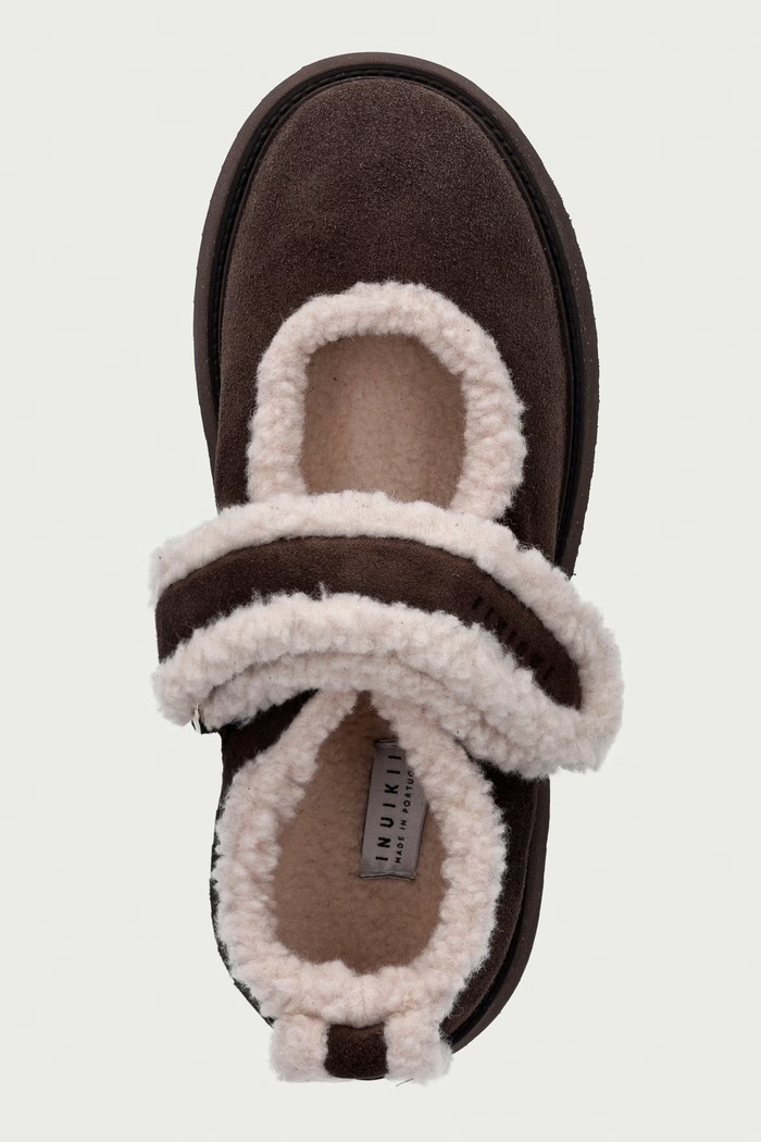 Inuikii baleriny zamszowe Shearling M.J. brązowy 1012.026.0031.152
