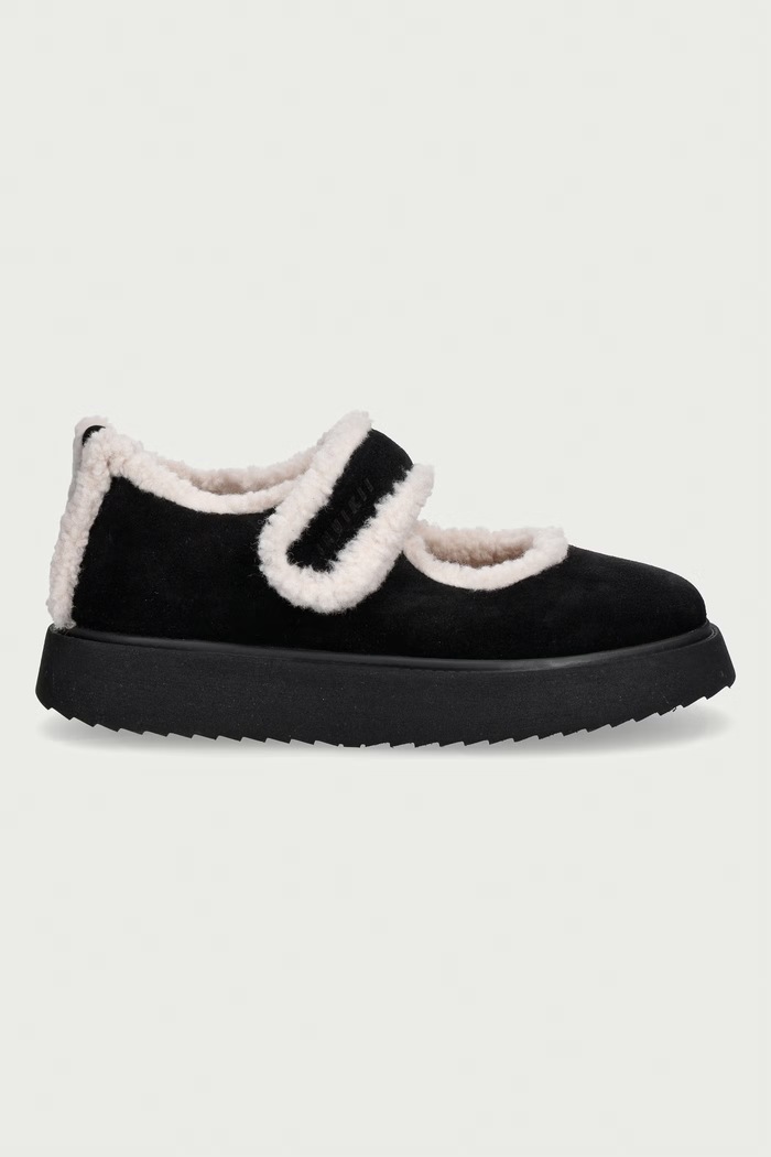 Inuikii baleriny zamszowe Shearling M.J. 1012.026.0031.000 czarny AW26