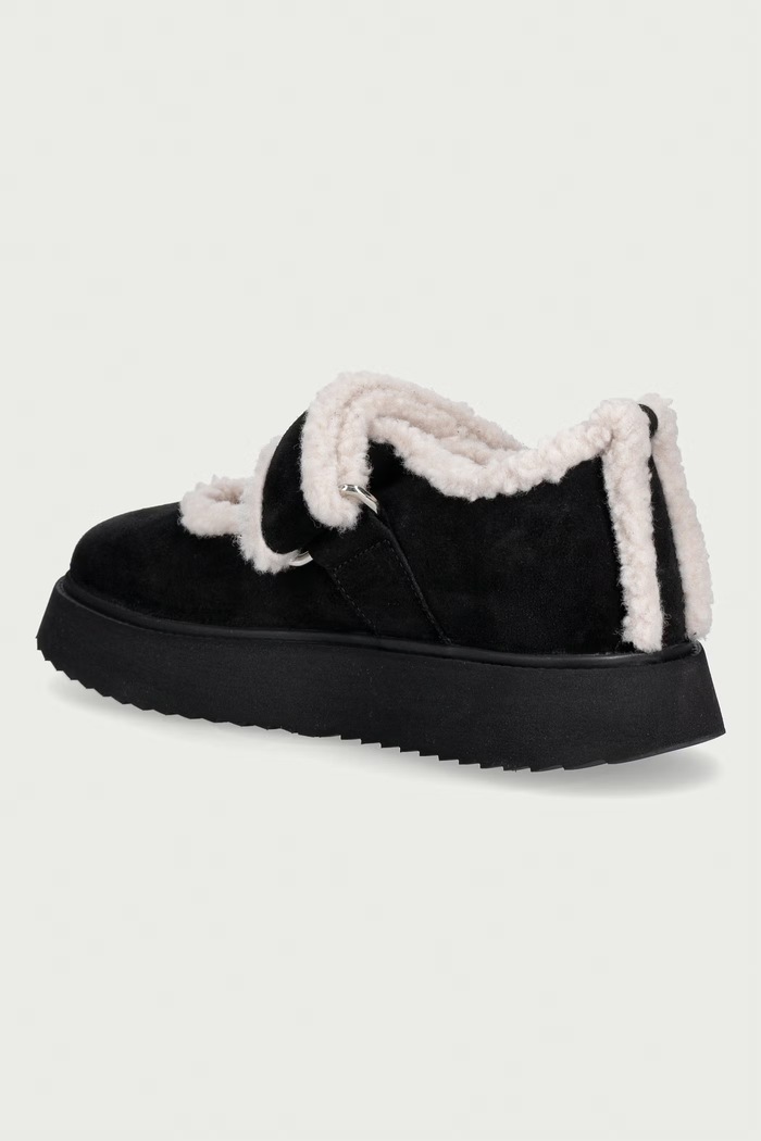 Obuwie Inuikii baleriny zamszowe Shearling M.J. 1012.026.0031.000 czarny