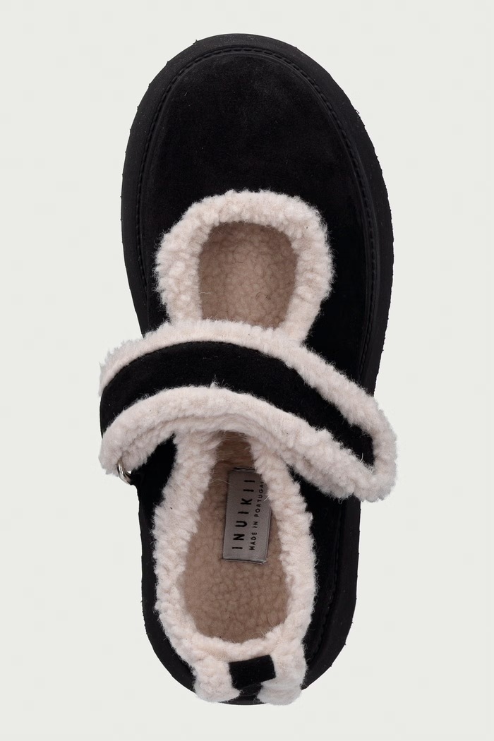 Inuikii baleriny zamszowe Shearling M.J. czarny 1012.026.0031.000