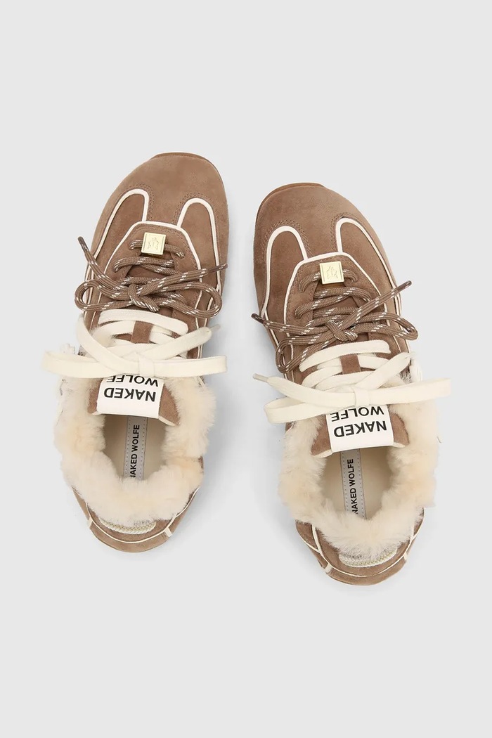 Παπούτσια Naked Wolfe Soul sneakers γυναικεία σουέτ Soul.Nutmeg.Shearling καφέ