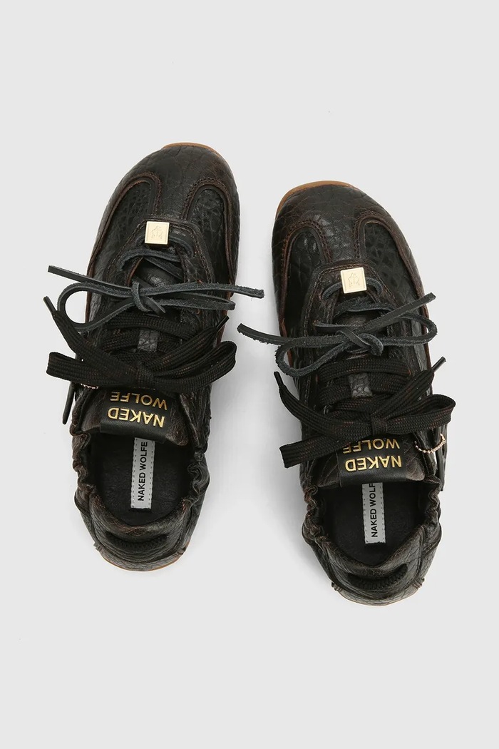 Παπούτσια Naked Wolfe Soul sneakers γυναικεία δερμάτινα Soul.Black.Aviator μαύρο