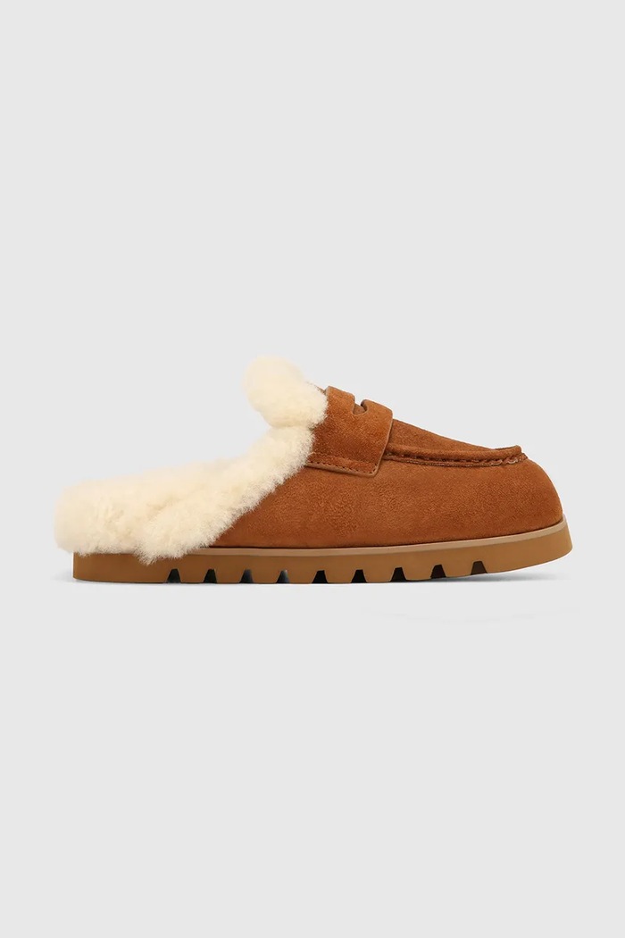 Naked Wolfe Klapki mules damskie zamszowe Corded brązowy Corded.Cognac