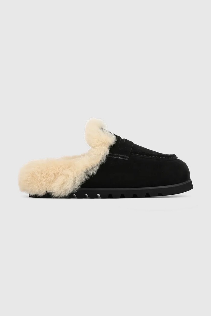 Naked Wolfe Klapki mules damskie zamszowe Corded czarny Corded.Black