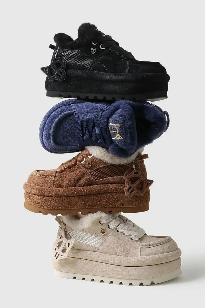Beau śniegowce damskie zamszowe Naked Wolfe granatowy Beau.Navy.Suede
