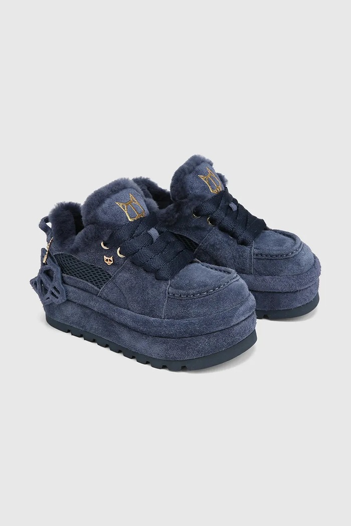 Naked Wolfe Beau śniegowce damskie zamszowe Beau.Navy.Suede granatowy AW26