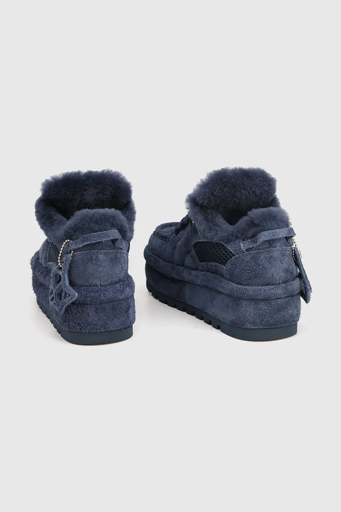 Obuwie Naked Wolfe Beau śniegowce damskie zamszowe Beau.Navy.Suede granatowy