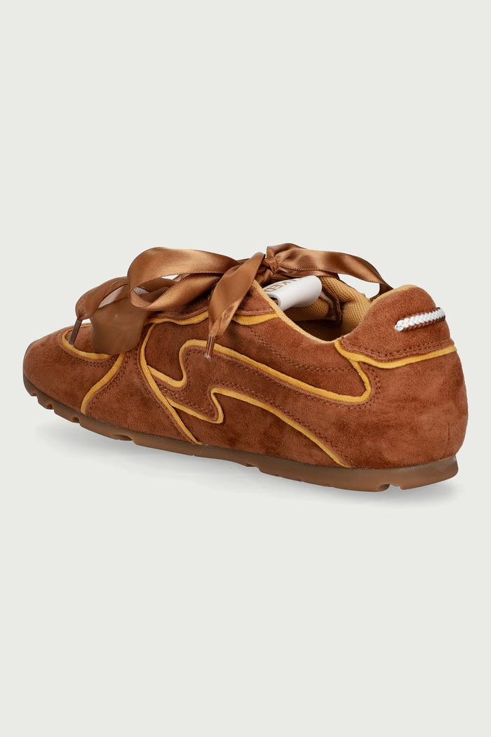 Παπούτσια Naked Wolfe Adored sneakers γυναικεία σουέτ Adored.Tan.Mustard καφέ
