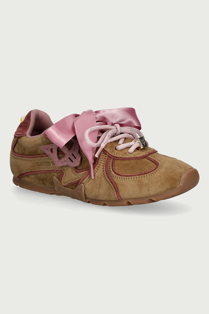 Naked Wolfe Adored sneakers γυναικεία σουέτ πράσινο Adored.Khaki.Pink
