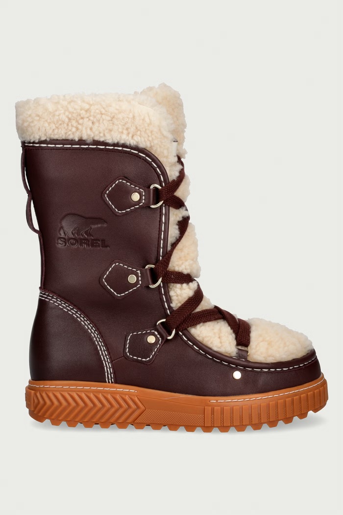 Sorel ONA AVE ALPINE TALL WP śniegowce damskie skórzane 2181161630 bordowy AW26