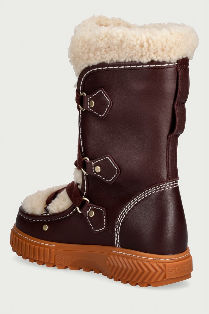 Obuwie Sorel ONA AVE ALPINE TALL WP śniegowce damskie skórzane 2181161630 bordowy