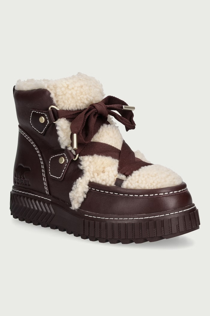 Sorel ONA AVE ALPINE LX WP śniegowce damskie skórzane bordowy 2176291630