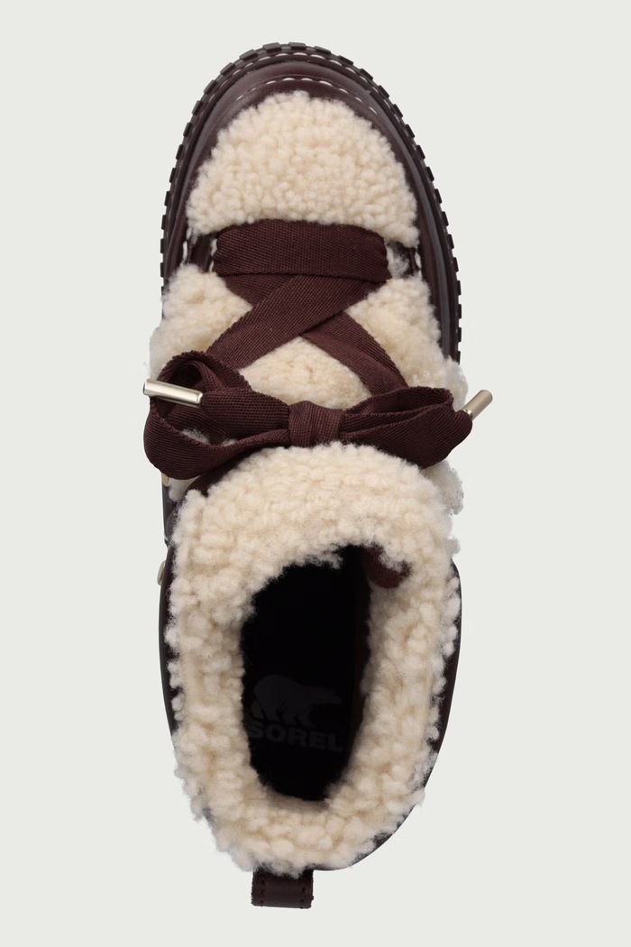 ONA AVE ALPINE LX WP śniegowce damskie skórzane Sorel 2176291630 bordowy