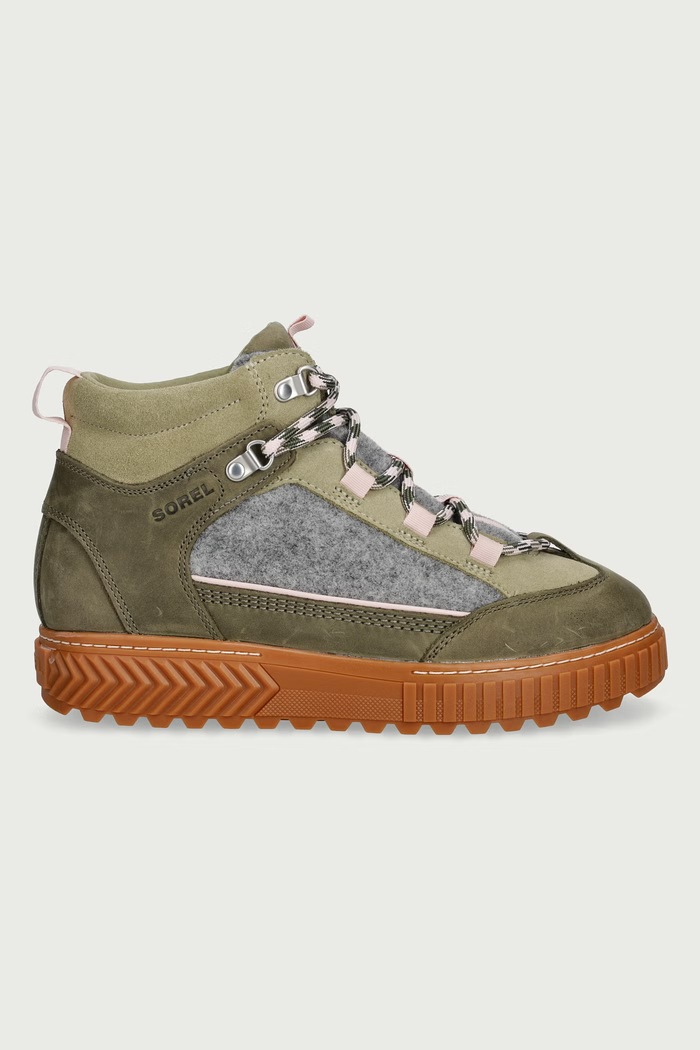 Sorel Trapery na platformie damskie ONA AVE PEAK BOOT WP 2138441397 zielony AW26