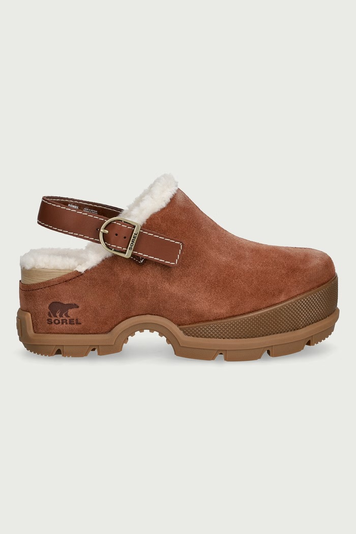 Sorel ROAMN CLOG COZY śniegowce damskie skórzane 2167901244 brązowy AW26