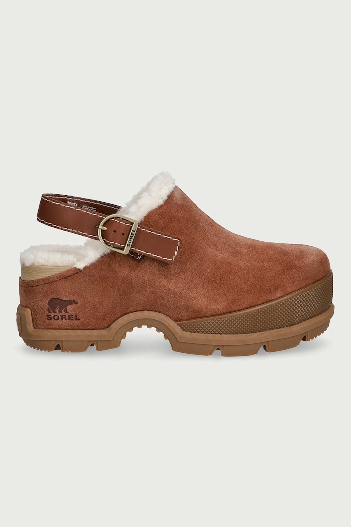 Sorel ROAMN CLOG COZY śniegowce damskie skórzane 2167901244 brązowy AW26