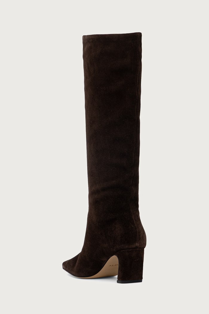 Παπούτσια Aldo μπότες block heel γυναικείες σουέτ BETHIE 14163213.BETHIE καφέ