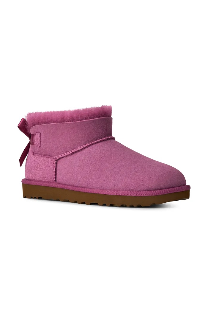UGG W Ultra Mini Bailey Bow śniegowce damskie zamszowe 1185491.DKWN różowy AW26