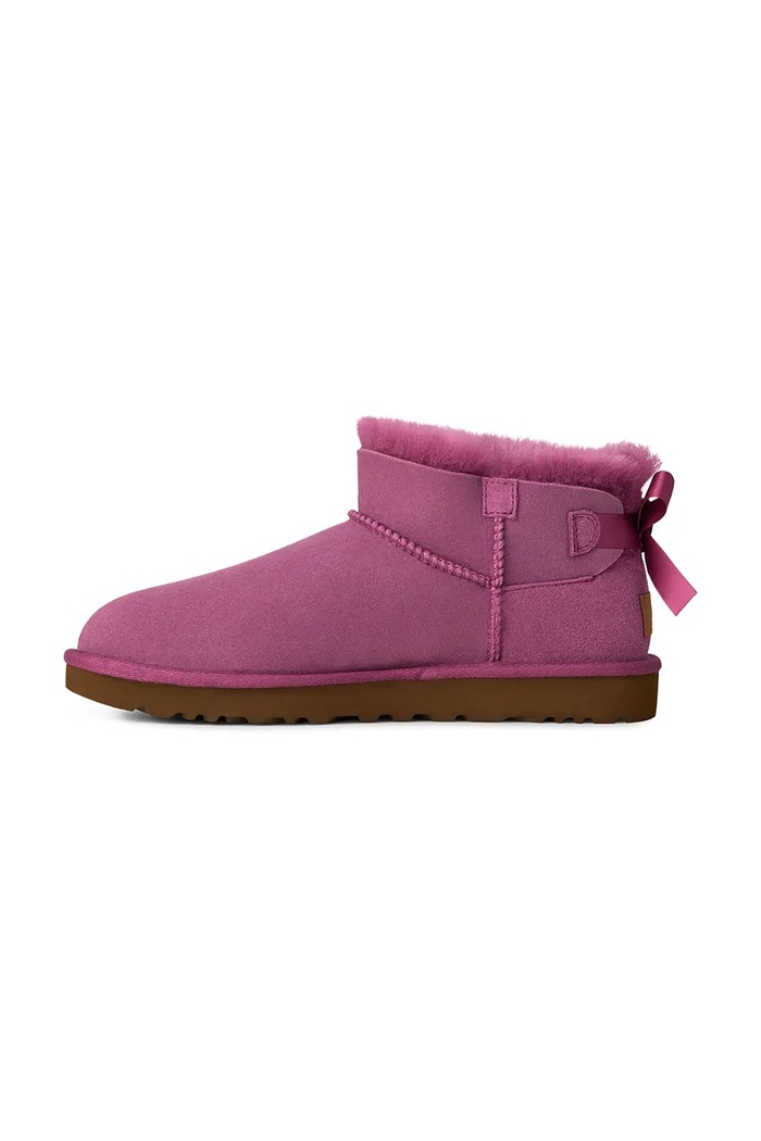 Obuwie UGG W Ultra Mini Bailey Bow śniegowce damskie zamszowe 1185491.DKWN różowy