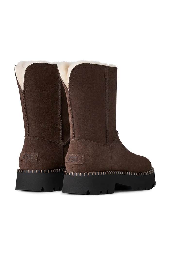 Obuwie UGG W Uptowner Short Boot śniegowce damskie zamszowe 1184492.BCDR brązowy