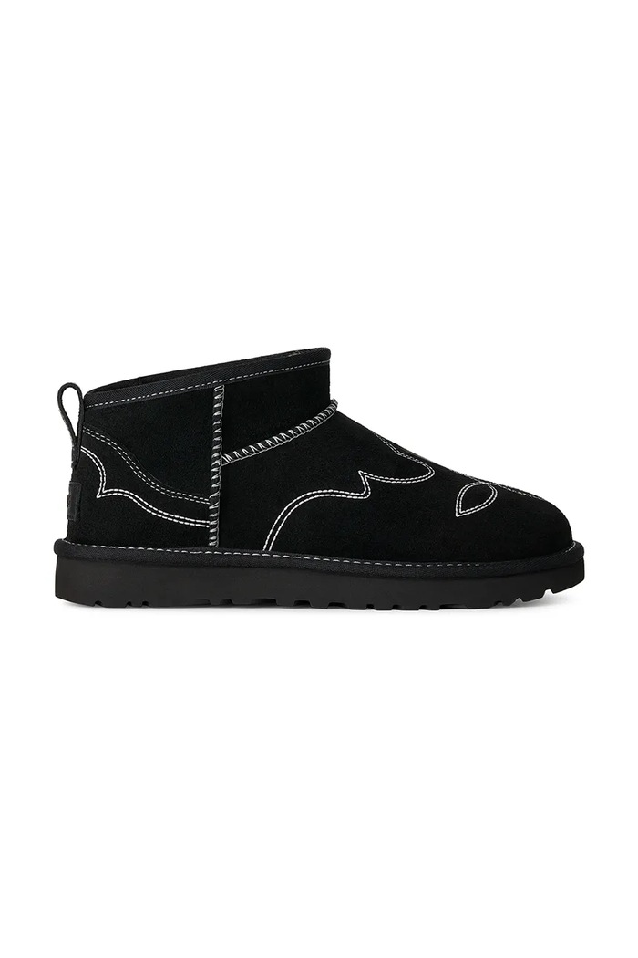 UGG W Classic Ultra Mini Western μπότες χιονιού Γυναικείες σουέτ μαύρο 1180628.BLK