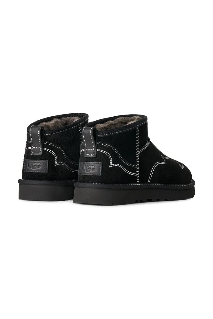 Παπούτσια UGG W Classic Ultra Mini Western μπότες χιονιού Γυναικείες σουέτ 1180628.BLK μαύρο