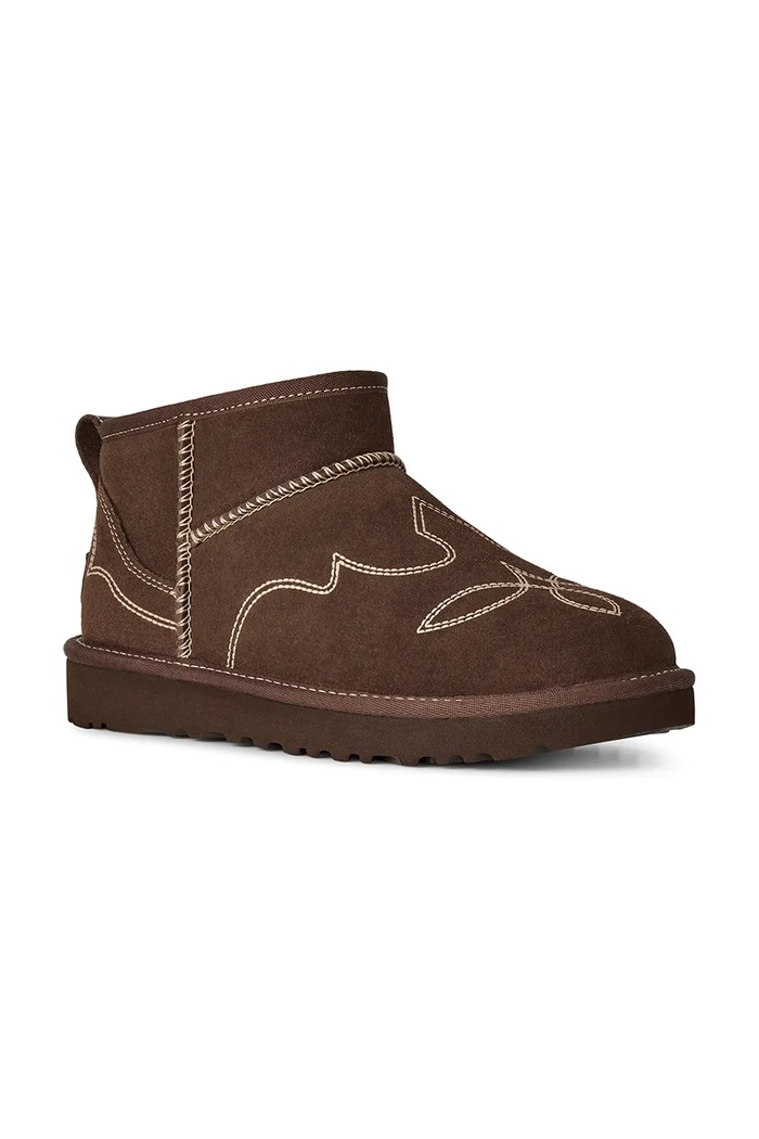UGG W Classic Ultra Mini Western μπότες χιονιού γυναικείες σουέτ 1180628.BCDR καφέ AW26