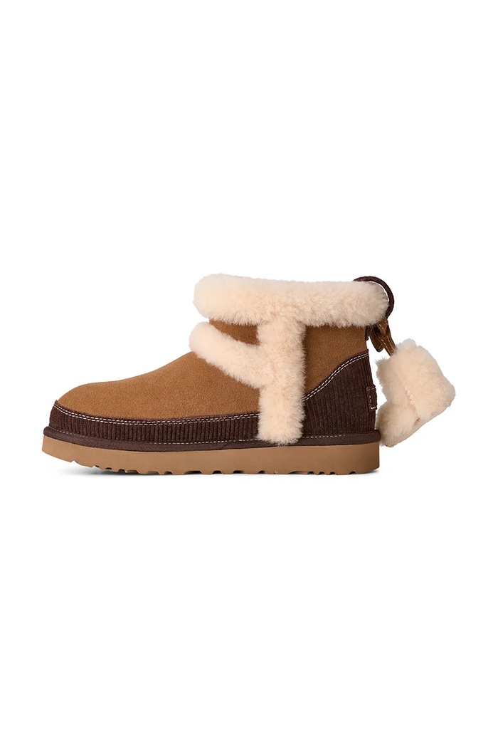 Obuwie UGG W Classic Mini Heritage śniegowce damskie zamszowe 1180434.CHE brązowy