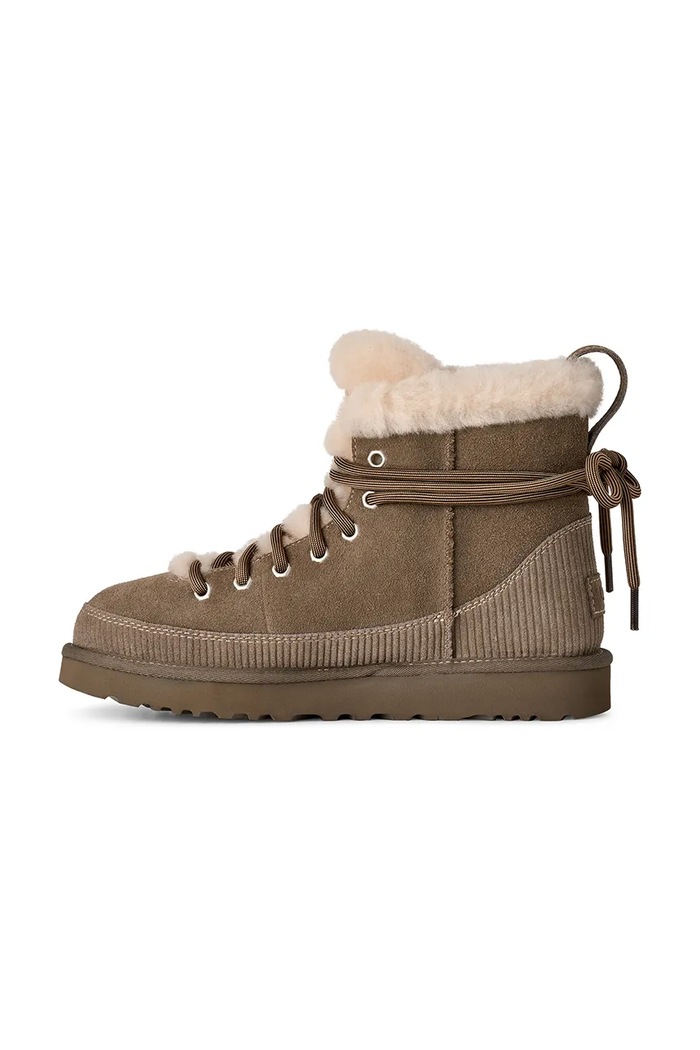 Obuwie UGG W Classic Heritage Lace-Up śniegowce damskie zamszowe 1180418.DDRG beżowy