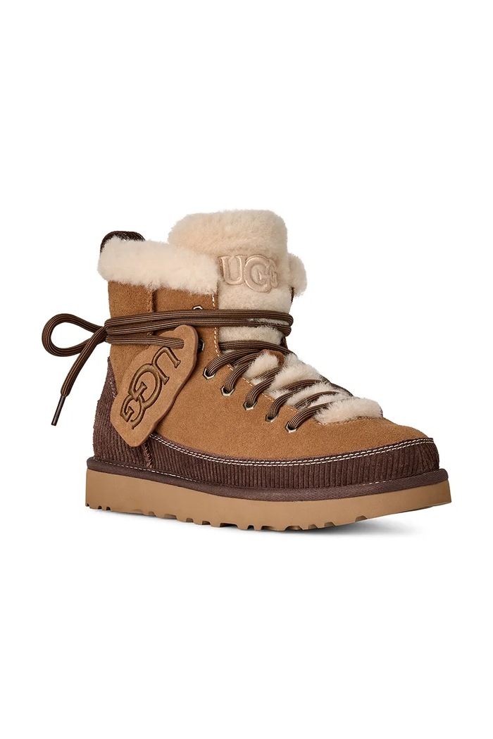 UGG W Classic Heritage Lace-Up μπότες χιονιού Γυναικείες σουέτ 1180418.CHE καφέ AW26