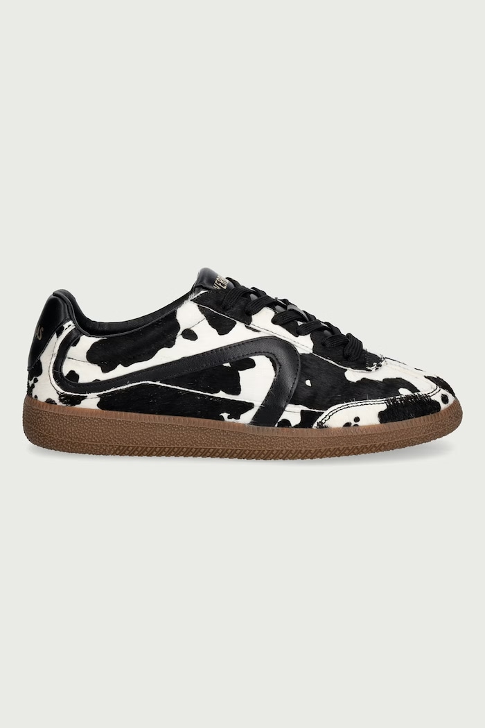 Verbenas SIMONA ANIMALIER sneakersy damskie skórzane 9802451188.COW.BLACK beżowy AW26