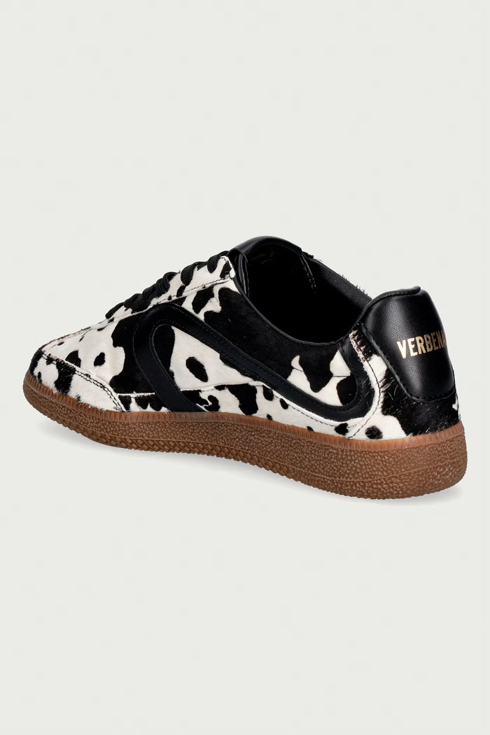 Παπούτσια Verbenas SIMONA ANIMALIER sneakers γυναικεία δερμάτινα 9802451188.COW.BLACK μπεζ