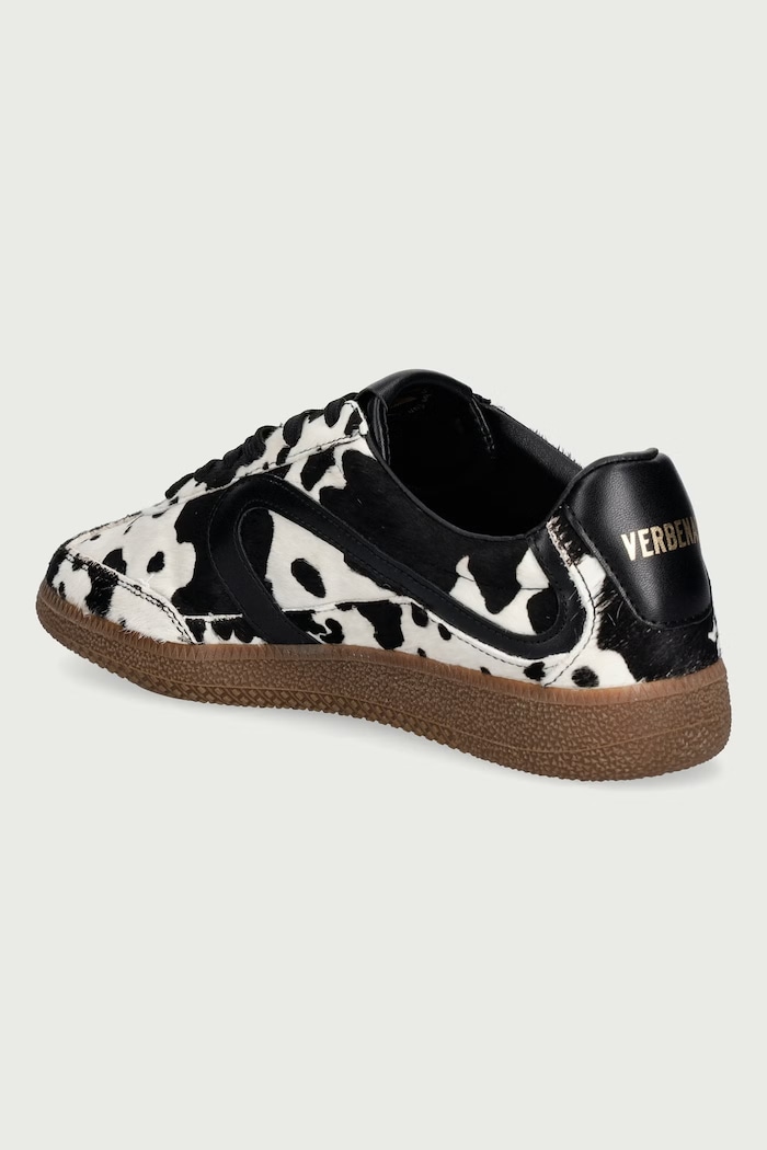 Obuwie Verbenas SIMONA ANIMALIER sneakersy damskie skórzane 9802451188.COW.BLACK beżowy