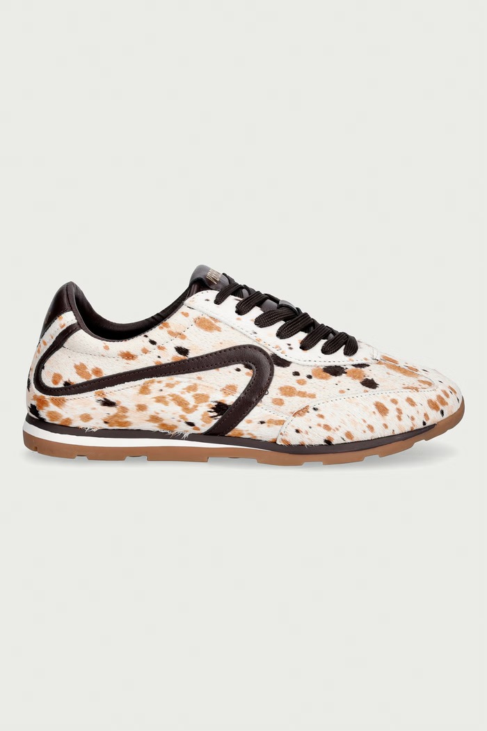 Verbenas JAMAICA ANIMALIER sneakers γυναικεία δερμάτινα 9002451188.COW μπεζ AW26