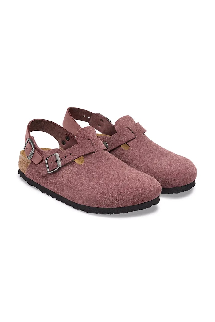Boty Birkenstock Tokio LEVE sandály s uzavřenou špičkou dámské semišové 1032415 růžová