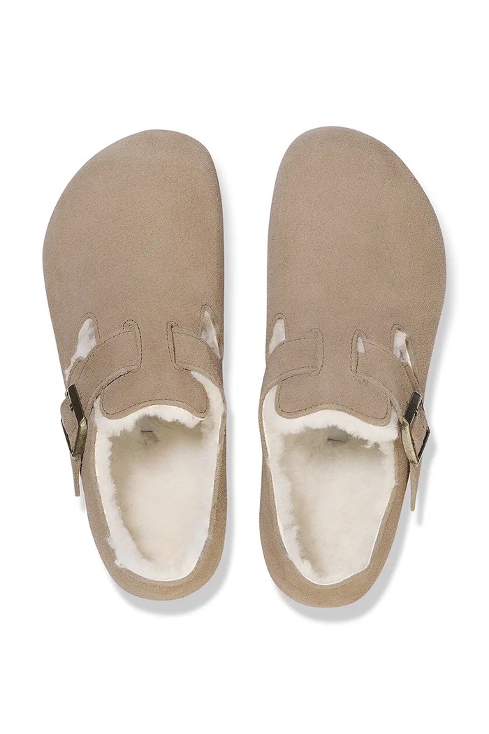 Birkenstock London Shearling LEVE półbuty damskie zamszowe 1028470 beżowy