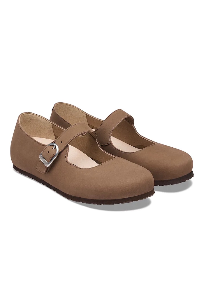Obuwie Birkenstock Santa Clarita LENB baleriny nubukowe 1032731 brązowy