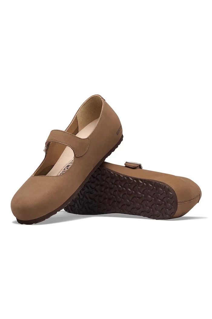 Birkenstock Santa Clarita LENB baleriny nubukowe brązowy 1032731