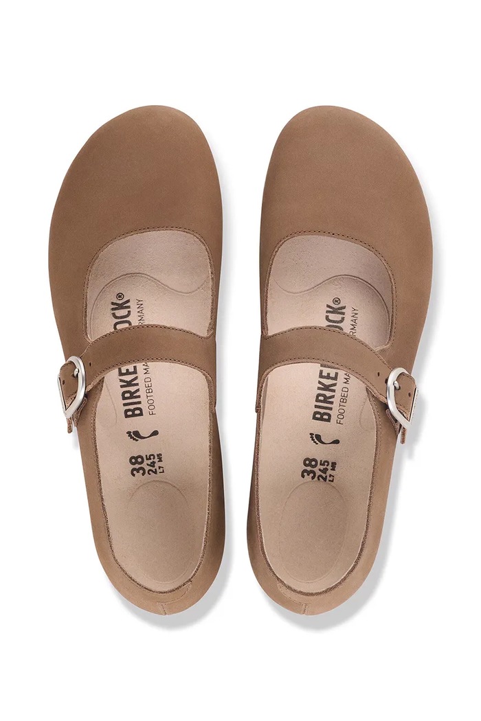 Birkenstock Santa Clarita LENB baleriny nubukowe 1032731 brązowy