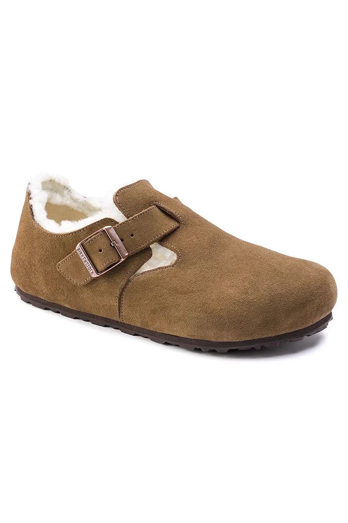 Birkenstock London Shearling LEVE półbuty damskie zamszowe 1014963 brązowy AW26