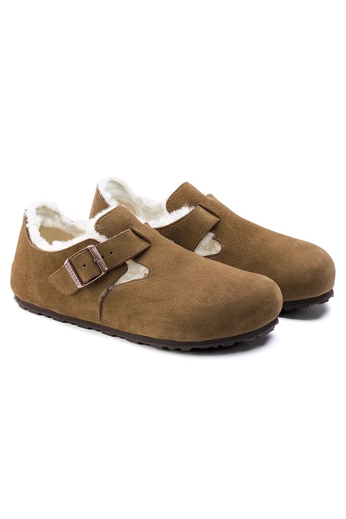 Obuwie Birkenstock London Shearling LEVE półbuty damskie zamszowe 1014963 brązowy
