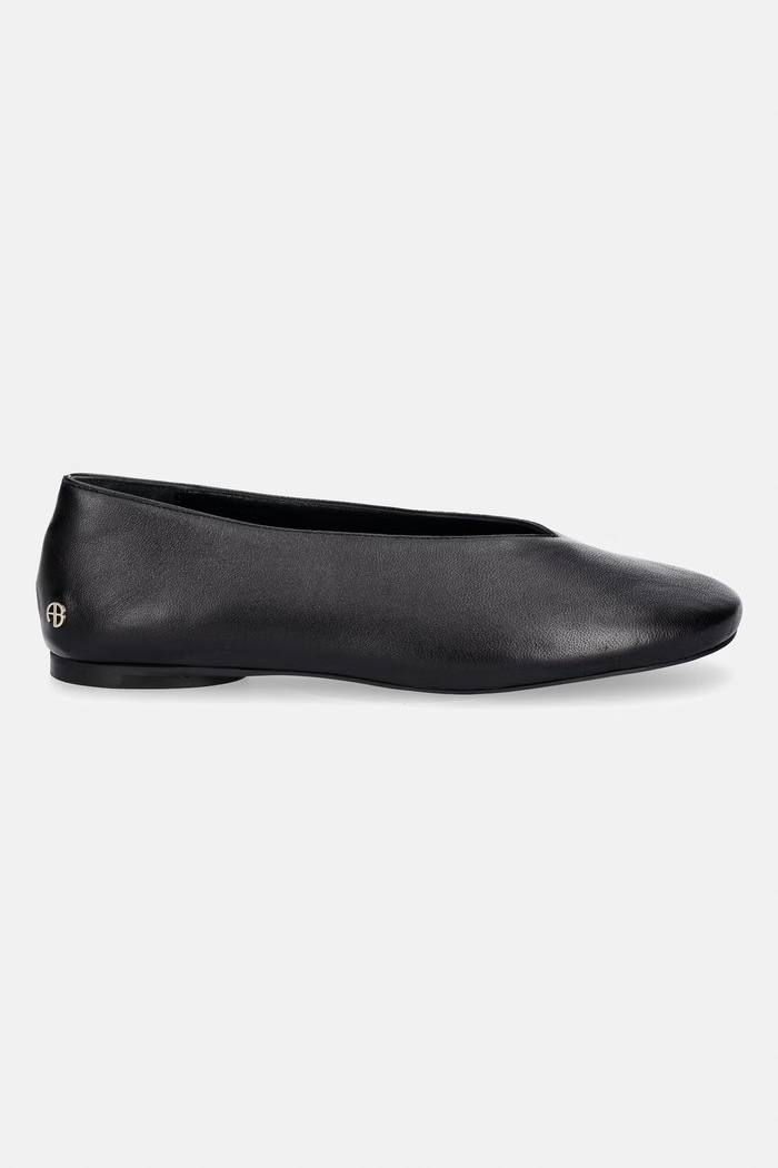 Anine Bing ANA FLATS балеринки от кожа A.14.12370.BLK1 черен AW26