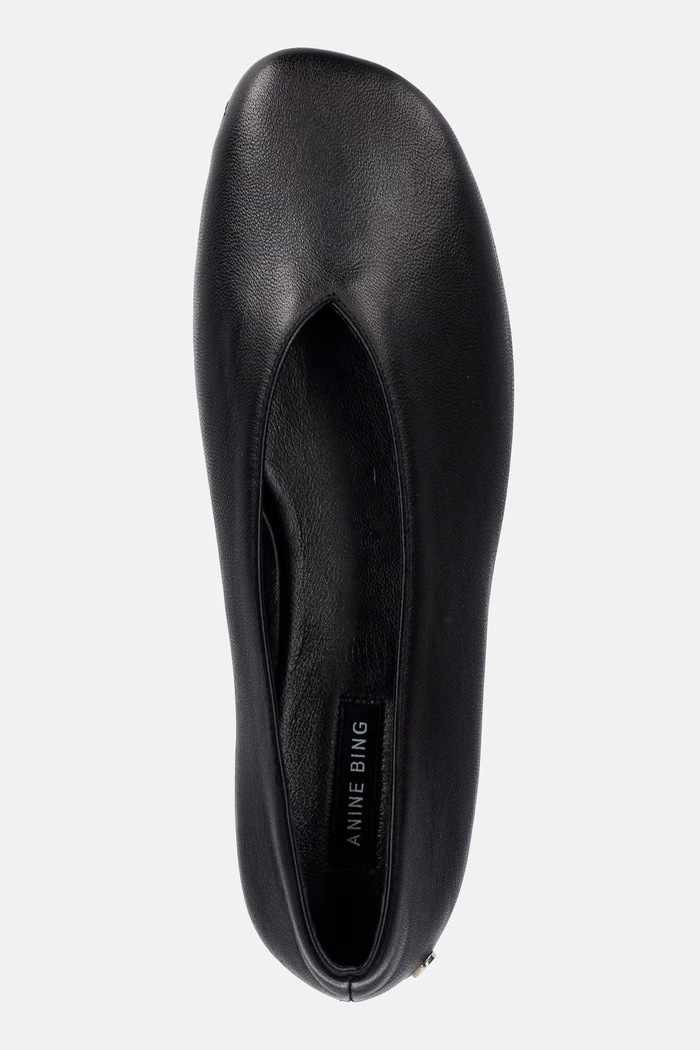 ANA FLATS балеринки от кожа Anine Bing A.14.12370.BLK1 черен