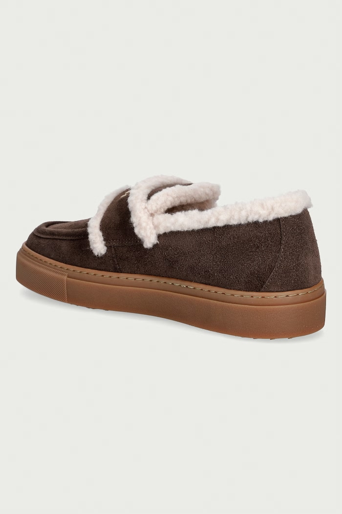 Obuwie Inuikii mokasyny zamszowe Shearling Loafer 1006.003.0021.152 brązowy